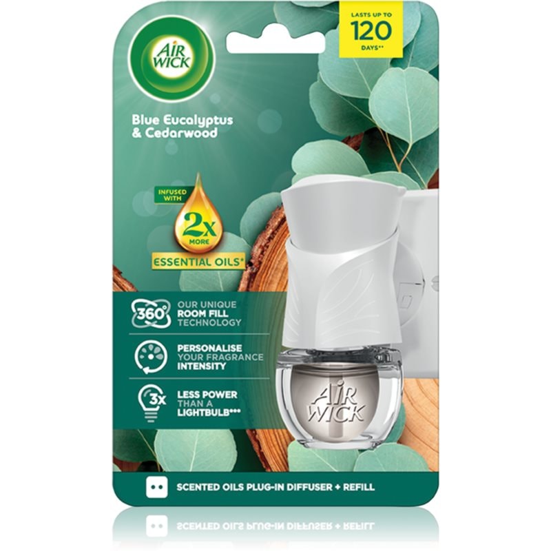 Air Wick Blue Eucalyptus & Cedarwood електрически уред за освежаване на въздуха с пълнител - Аромат - Сравни цени от 1 магазин с безплатна доставка