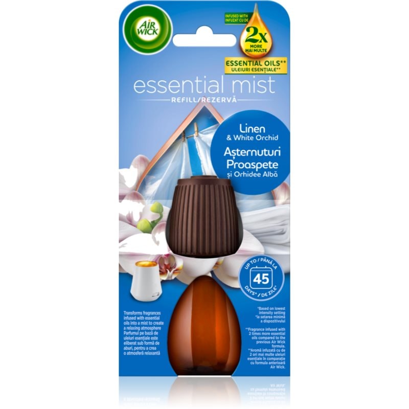 Air Wick Essential Oils Linen & White Orchid пълнител за арома дифузери - Аромат - Сравни цени от 1 магазин с безплатна доставка
