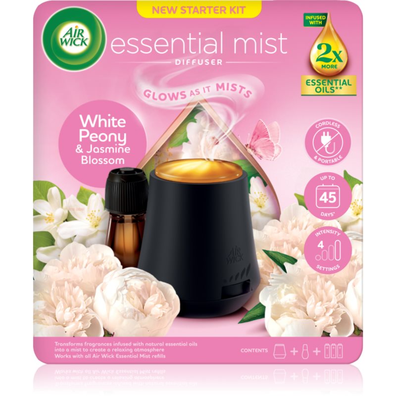 Air Wick Aroma Mist White Peony & Jasmine Blossom aроматизиращ дифузер с пълнител + батерия - Аромат - Сравни цени от 1 магазин с безплатна доставка