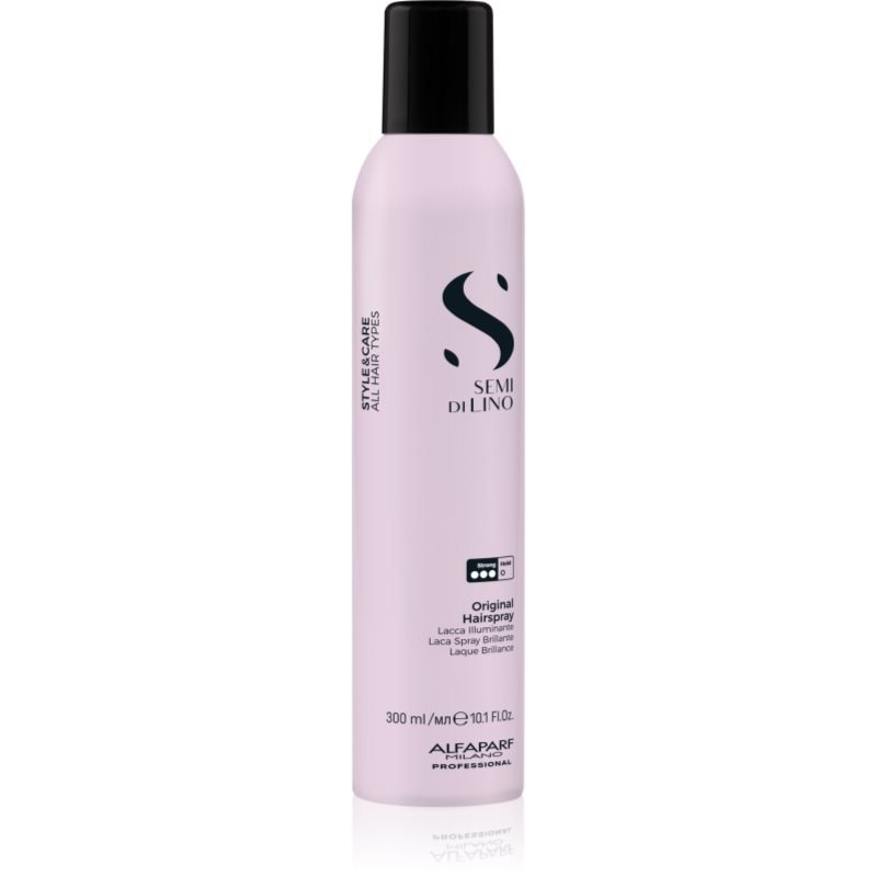 Alfaparf Milano Semi di Lino Style & Care Original Hairspray лак за коса със силна фиксация за блясък за всички видове коса - Грижа за коса - Сравни цени от 2 магазина с безплатна доставка