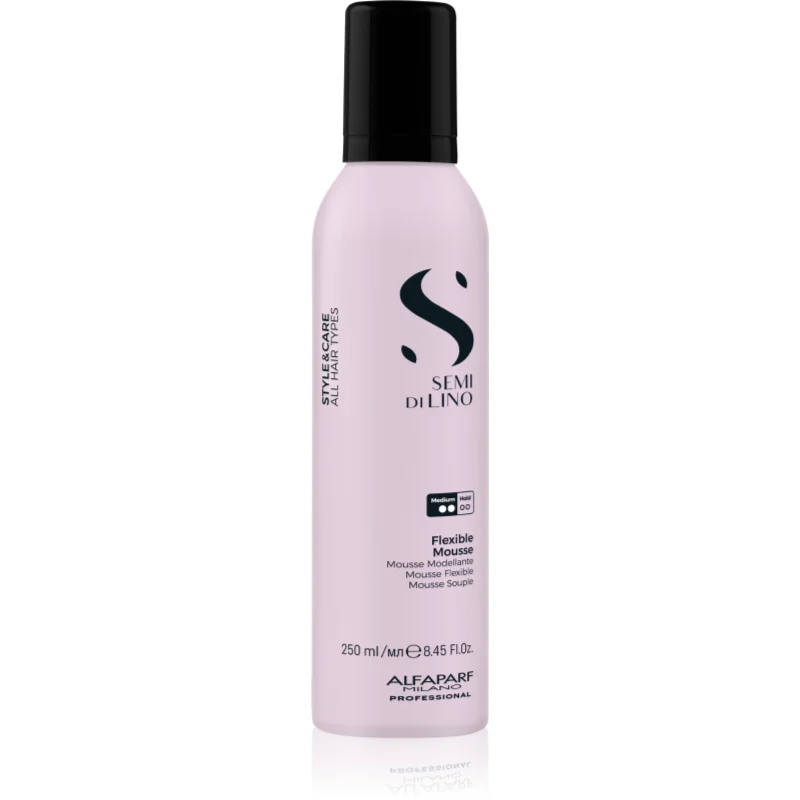 Alfaparf Milano Semi di Lino Style & Care Flexible Mousse пяна втвърдител за естествена фиксация и блясък на косата с UV филтър