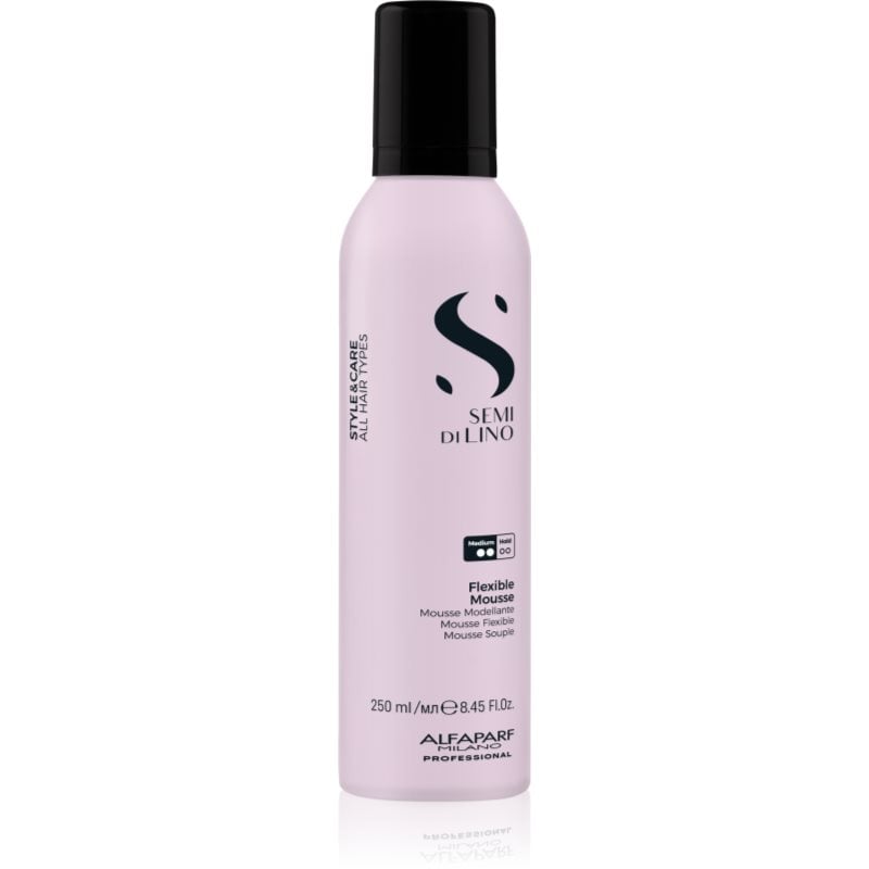 Alfaparf Milano Semi di Lino Style & Care Flexible Mousse пяна втвърдител за естествена фиксация и блясък на косата с UV филтър