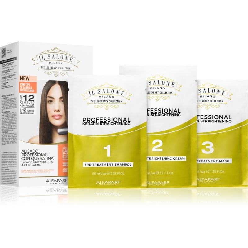 Alfaparf Milano Il Salone Milano Straightening Kit изглаждаща грижа за чувствителна коса Illuminating Linseed Oil