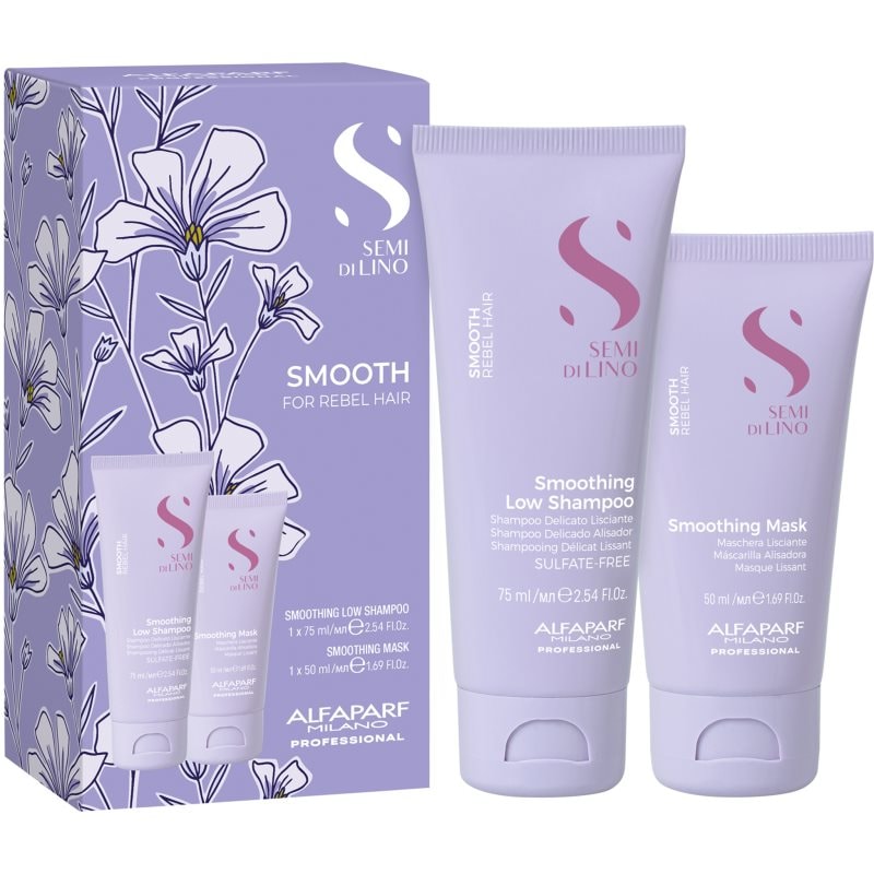 Alfaparf Milano Semi di Lino Smooth Minisize Kit комплект за пътуване за непокорна коса - Комплект - Сравни цени от 1 магазин с безплатна доставка