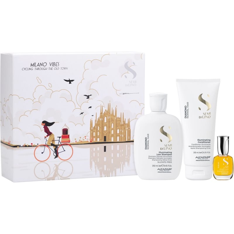 Alfaparf Milano Semi di Lino Diamond Holiday Kit подаръчен комплект за блясък и мекота на косата - Комплект - Сравни цени от 1 магазин с безплатна доставка