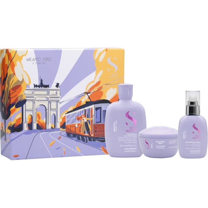 Alfaparf Milano Semi di Lino Smooth Holiday Kit подаръчен комплект за непокорна коса - Комплект - Сравни цени от 1 магазин с безплатна доставка