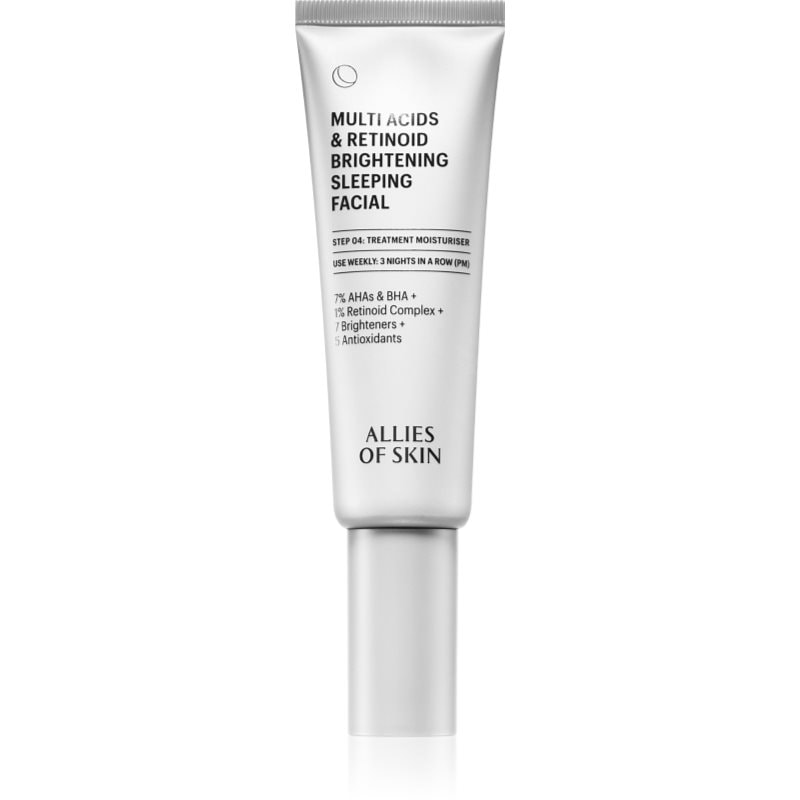 Allies of Skin Multi Acids & Retinoid Brightening Sleeping Facial освежаваща маска за лице - Грижа за лице - Сравни цени от 1 магазин с безплатна доставка