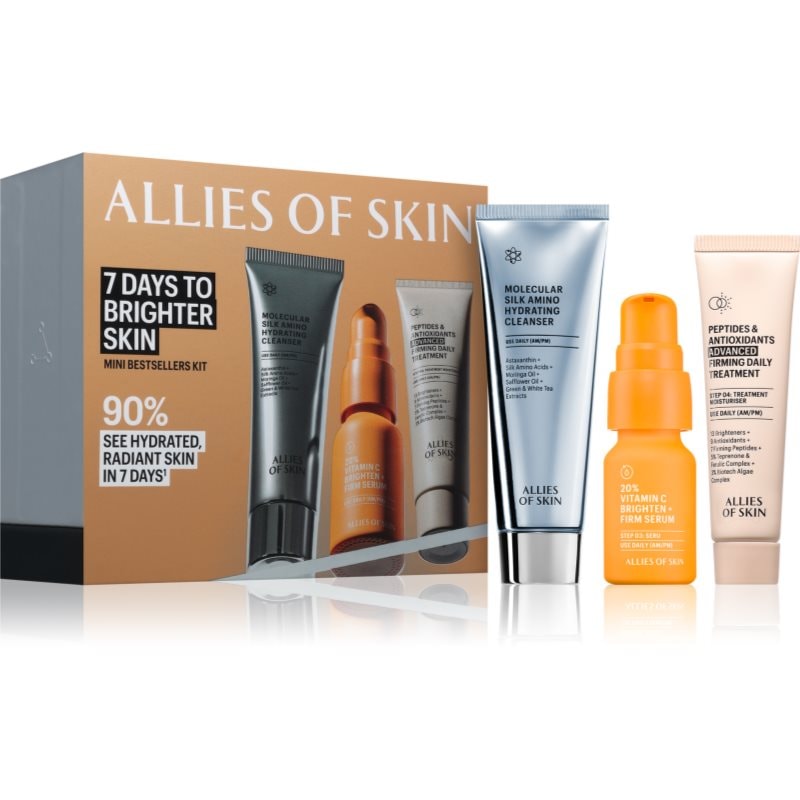 Allies of Skin 7 Days to Brighter Skin Kit комплект за пътуване за озаряване на лицето - Комплект - Сравни цени от 1 магазин с безплатна доставка
