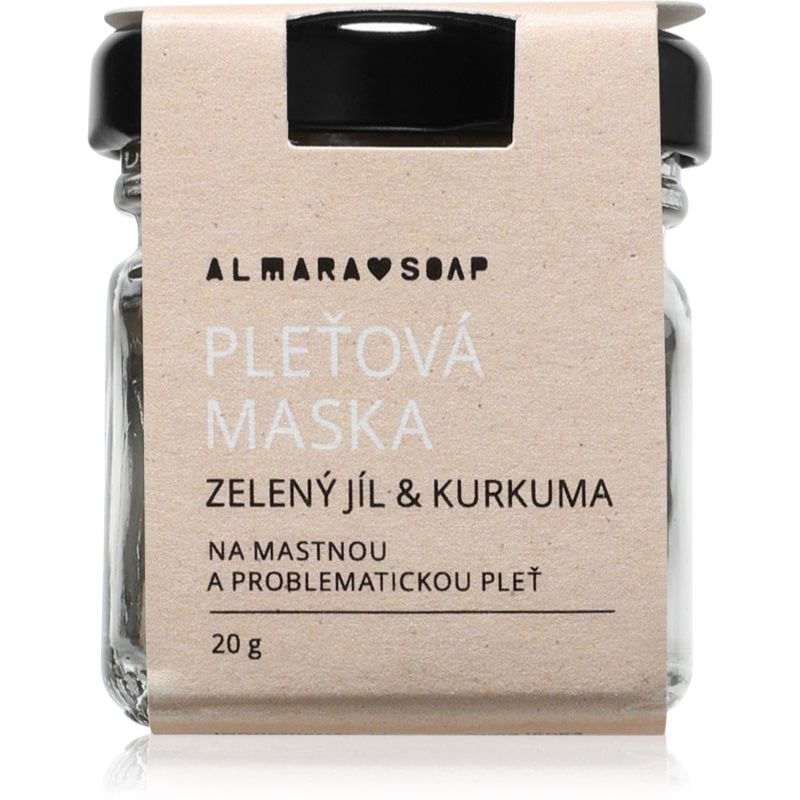 Almara Soap Face Green Clay & Turmeric почистваща маска за лице за мазна и проблемна кожа