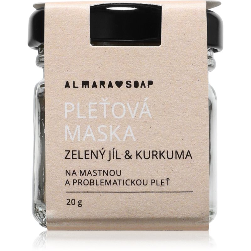 Almara Soap Almara Soap Face Green Clay & Turmeric почистваща маска за лице за мазна и проблемна кожа 20 гр. - Унисекс парфюм 20мл - Сравни цени от 1 магазин с безплатна доставка