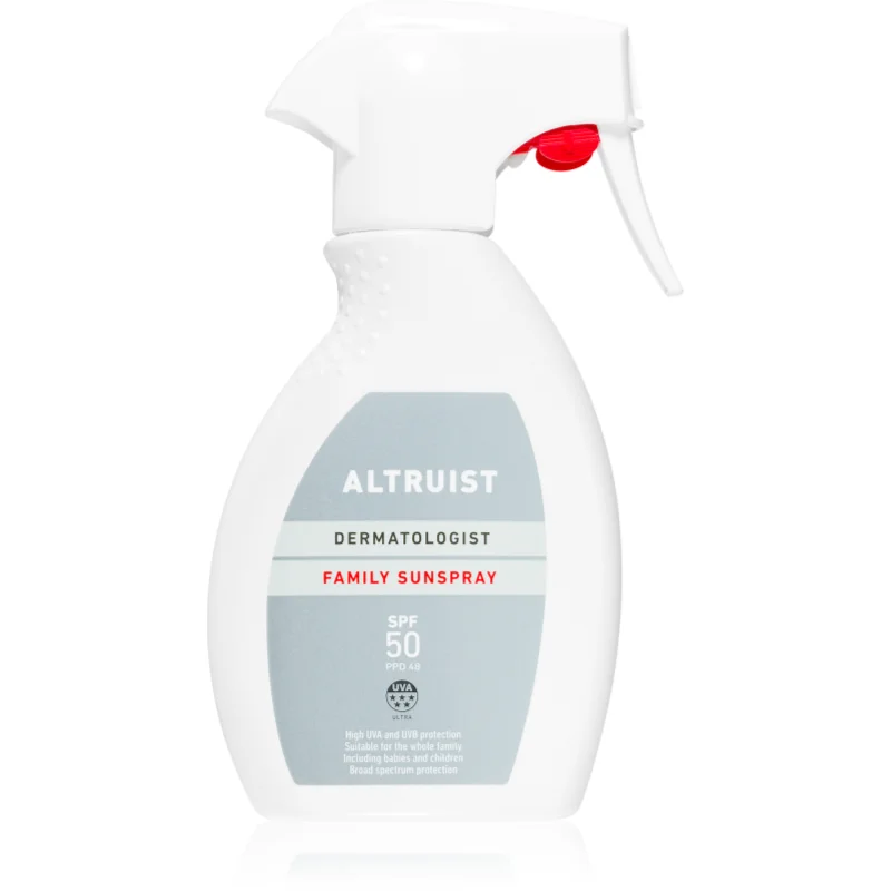Altruist Family Sunspray слънцезащитен спрей SPF 50 - Грижа за тяло - Сравни цени от 1 магазин с безплатна доставка