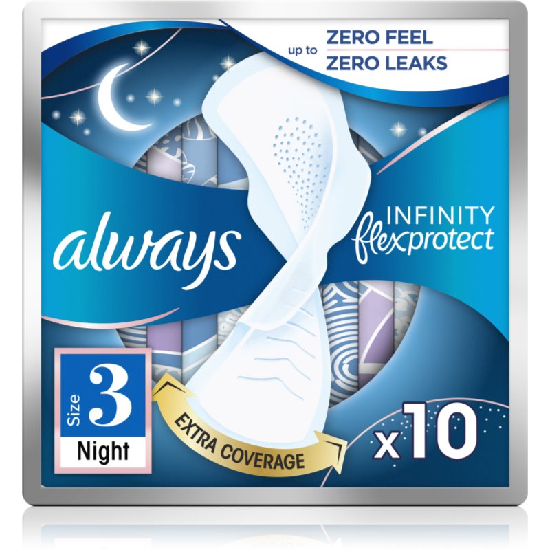 Always Always Infinity Night Size 3 санитарни кърпи за нощ - Унисекс парфюм - Сравни цени от 1 магазин с безплатна доставка