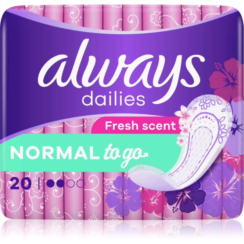 Always Always Dailies Normal To Go Fresh дамски превръзки 20 бр. - Женски парфюм - Сравни цени от 1 магазин с безплатна доставка