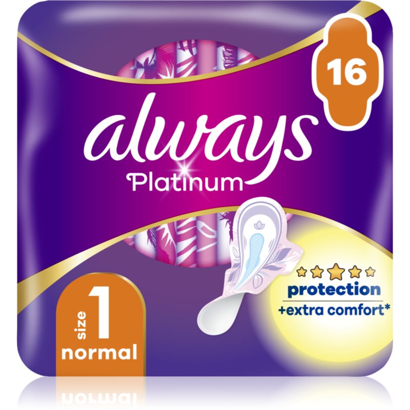 Always Always Platinum Normal Size 1 санитарни кърпи - Унисекс парфюм - Сравни цени от 1 магазин с безплатна доставка