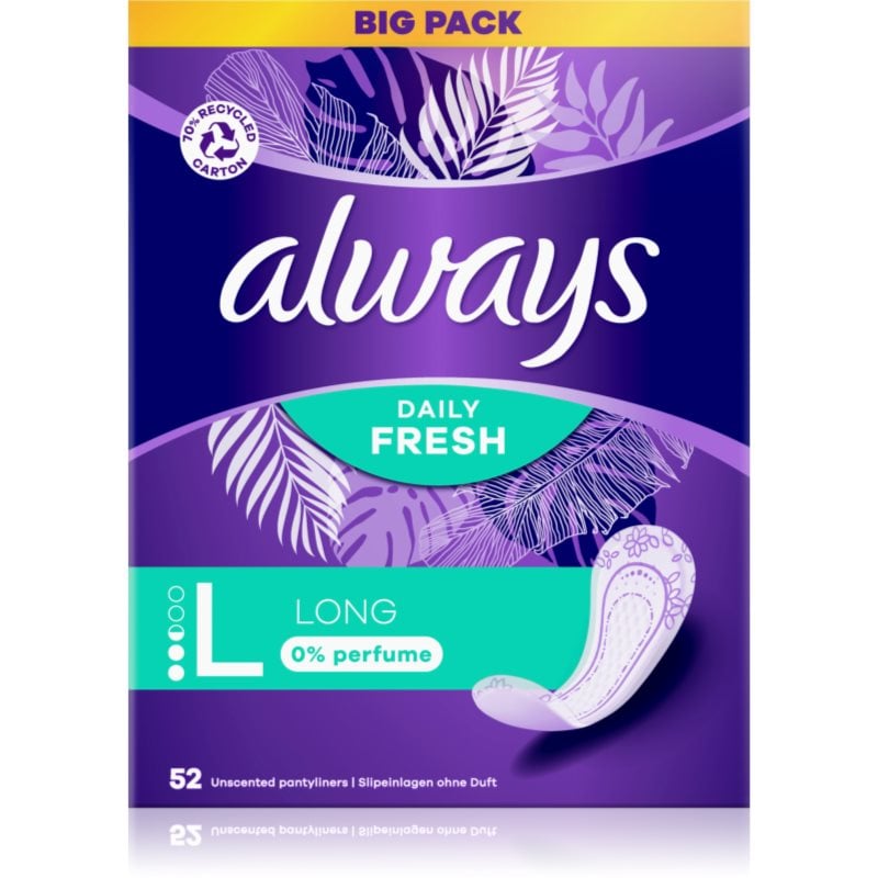 Always Daily Fresh Long дамски превръзки без парфюм