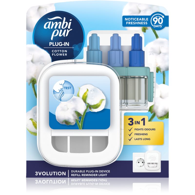 AmbiPur 3volution Cotton Flower електрически уред за освежаване на въздуха с пълнител - Аромат - Сравни цени от 1 магазин с безплатна доставка