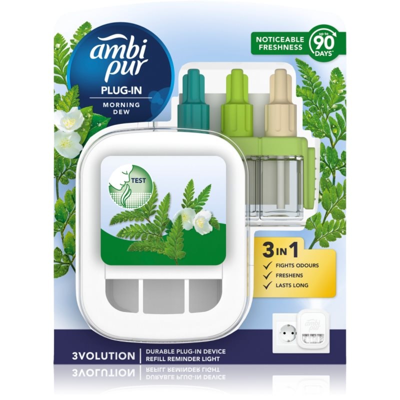AmbiPur 3volution Morning Dew електрически уред за освежаване на въздуха с пълнител - Аромат - Сравни цени от 1 магазин с безплатна доставка