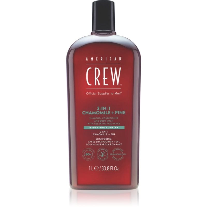 American Crew 3 in 1 Chamimile + Pine 3 в 1 шампоан, балсам и душ гел за мъже