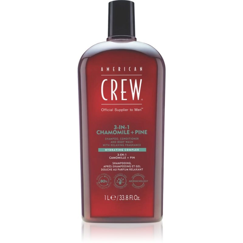 American Crew 3 in 1 Chamimile + Pine 3 в 1 шампоан, балсам и душ гел за мъже - Грижа за коса - Сравни цени от 1 магазин с безплатна доставка