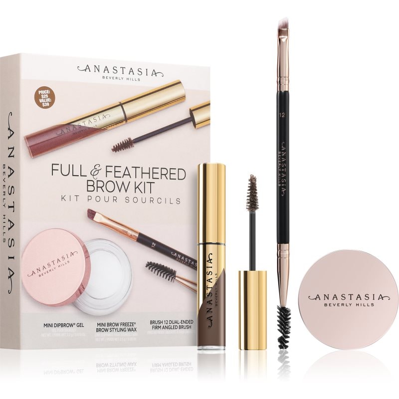 Anastasia Beverly Hills Full & Feathered Brow Kit Mini комплект за вежди - Комплект - Сравни цени от 1 магазин с безплатна доставка