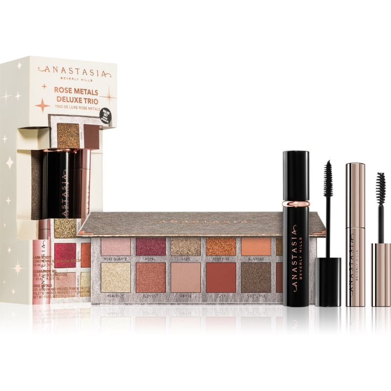 Anastasia Beverly Hills Rose Metals Deluxe Trio подаръчен комплект за очи и вежди - Комплект - Сравни цени от 1 магазин с безплатна доставка