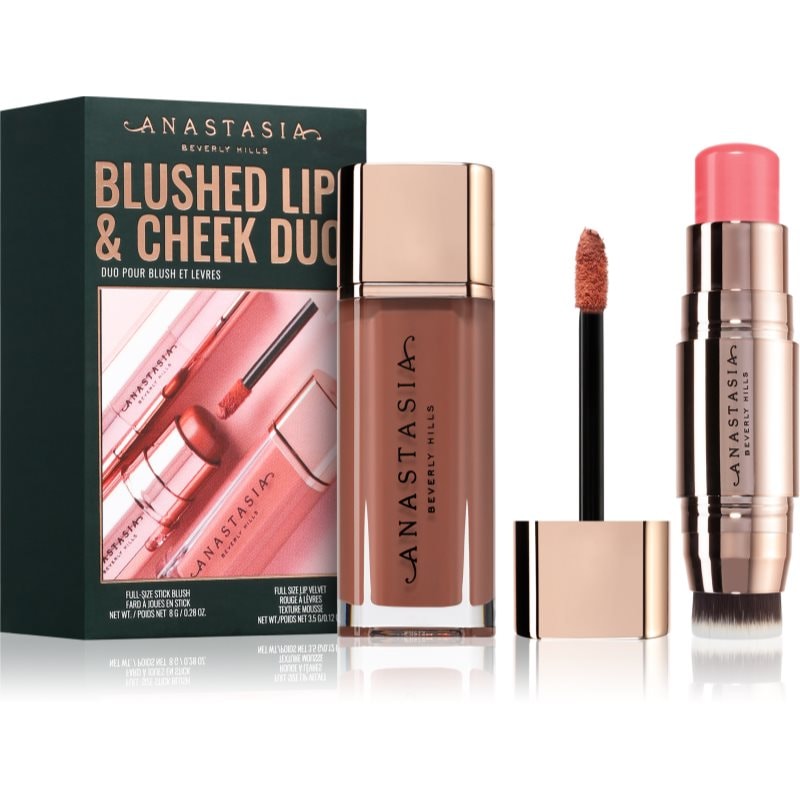 Anastasia Beverly Hills Blushed Lip & Cheek Duo подаръчен комплект за устни и скули - Комплект - Сравни цени от 1 магазин с безплатна доставка