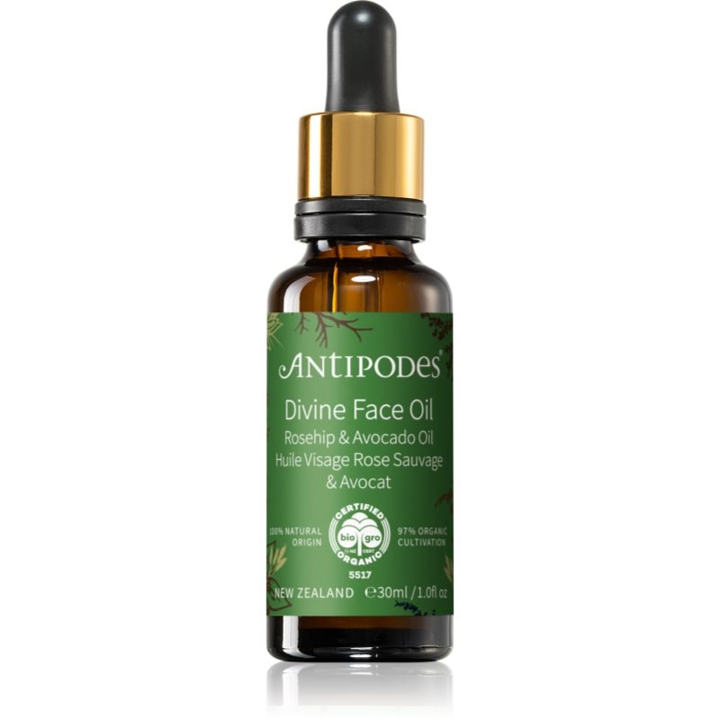 Antipodes Divine Face Oil Rosehip & Avocado Oil защитен серум против първите признаци на стареене на кожата - Грижа за лице - Сравни цени от 1 магазин с безплатна доставка