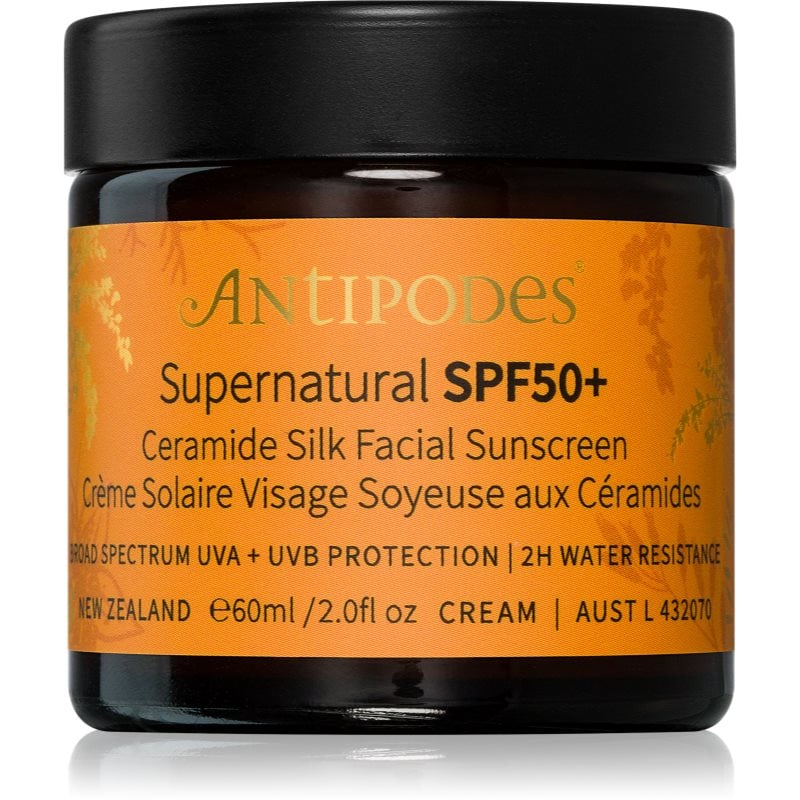 Antipodes Supernatural SPF50+ Ceramide Silk Facial Sunscreen защитен крем за лице с церамиди SPF 50+