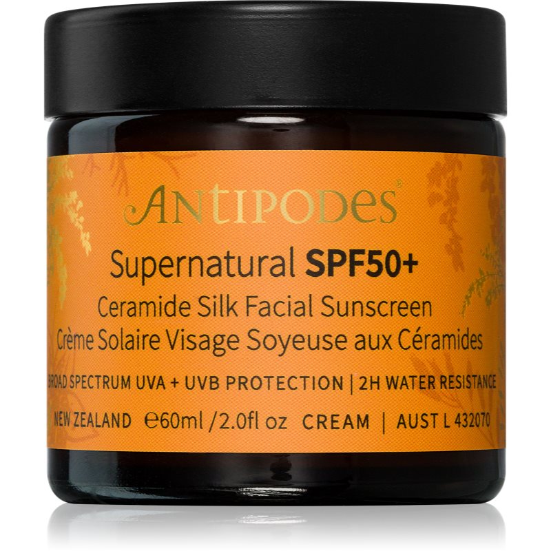 Antipodes Antipodes Supernatural SPF50+ Ceramide Silk Facial Sunscreen защитен крем за лице с церамиди SPF 50+ - Унисекс парфюм 60мл - Сравни цени от 1 магазин с безплатна доставка