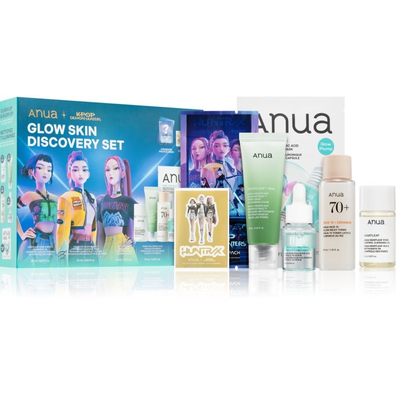 Anua K-Pop Demon Hunters Glow Skin Discovery Set подаръчен комплект за озаряване на лицето - Комплект - Сравни цени от 1 магазин с безплатна доставка