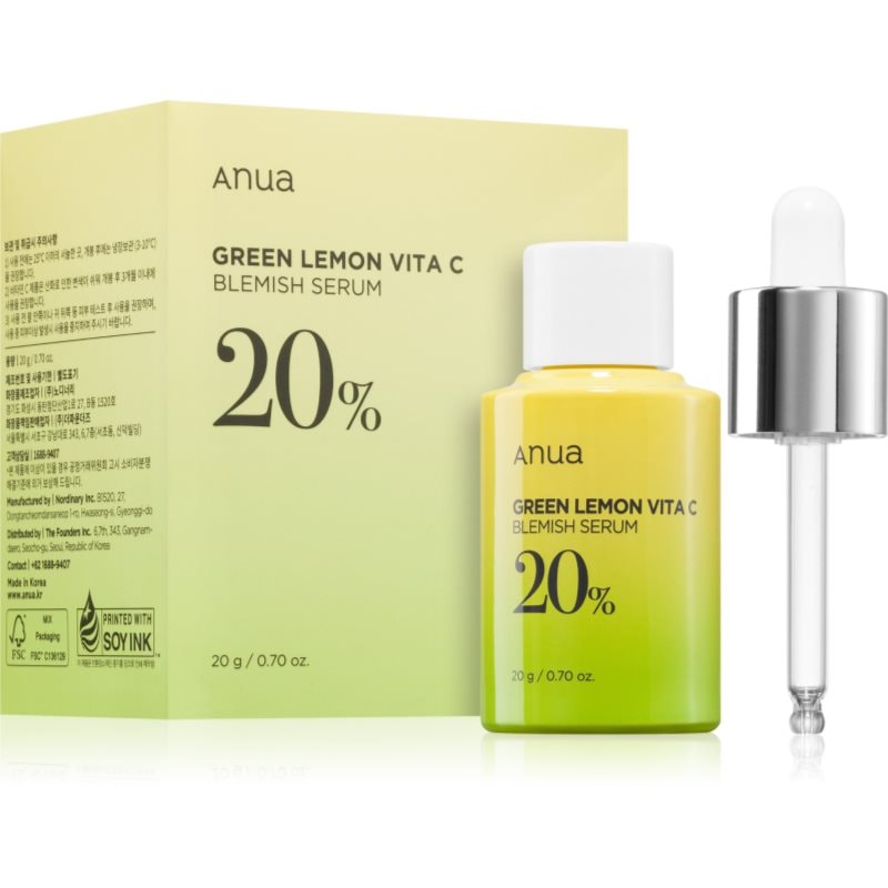 Anua Anua Green Lemon Vita C Blemish Serum озаряващ серум с витамин С за проблемна кожа, акне - Унисекс парфюм 20мл - Сравни цени от 1 магазин с безплатна доставка