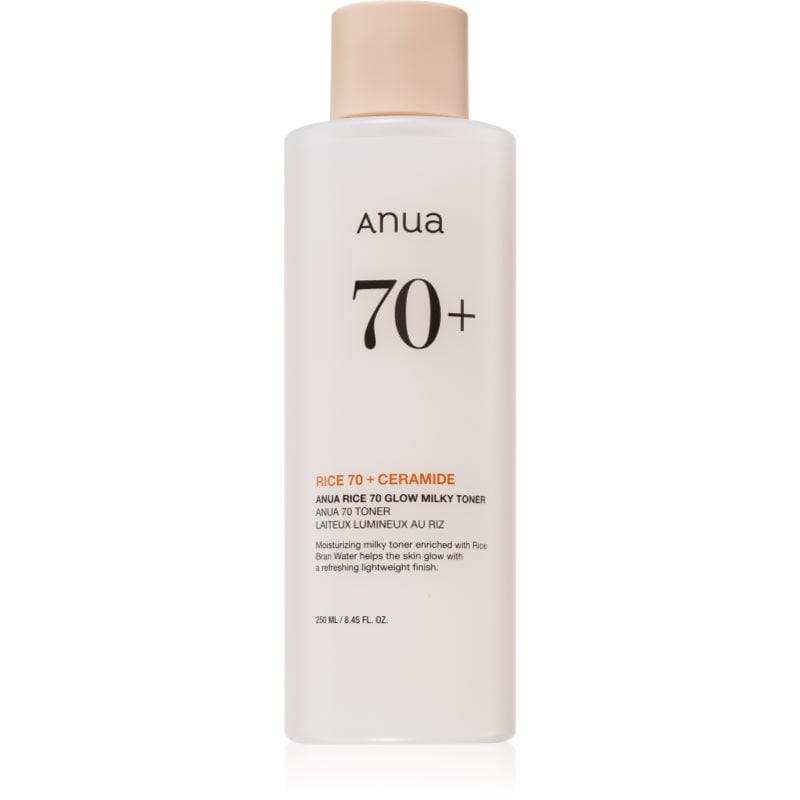 Anua Rice 70+ Glow Milky Toner хидратиращ тоник за озаряване на лицето
