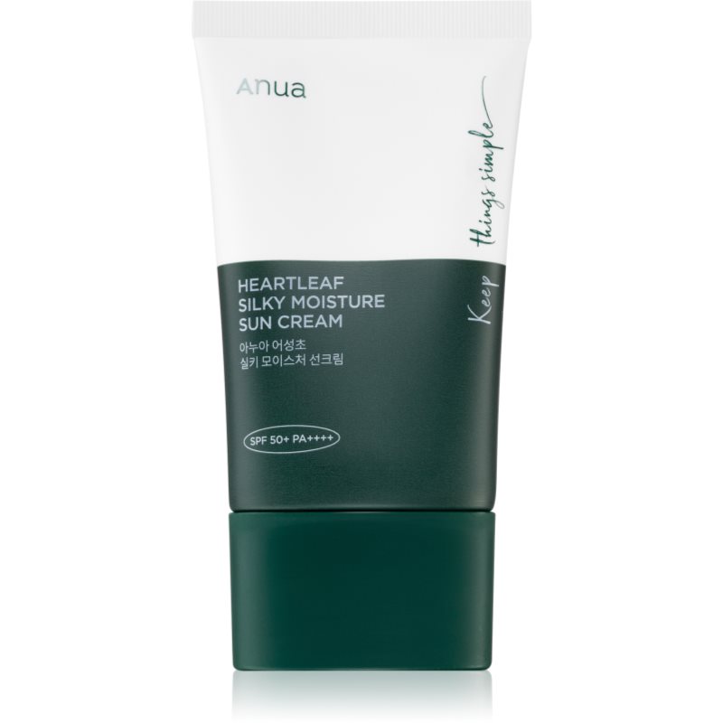 Anua Anua Heartleaf Silky Moisture Sun Cream интензивно хидратиращ дневен крем SPF 50+ - Унисекс парфюм 50мл - Сравни цени от 1 магазин с безплатна доставка