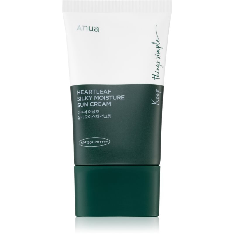 Anua Heartleaf Silky Moisture Sun Cream интензивно хидратиращ дневен крем SPF 50+ - Грижа за лице - Сравни цени от 1 магазин с безплатна доставка
