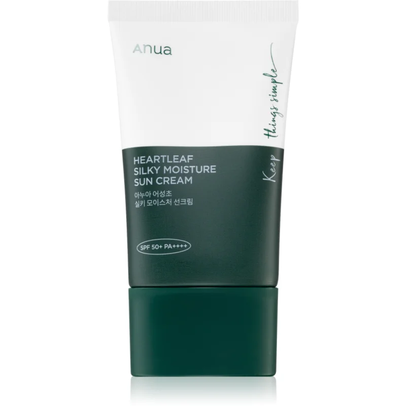 Anua Heartleaf Silky Moisture Sun Cream интензивно хидратиращ дневен крем SPF 50+ - Грижа за лице - Сравни цени от 1 магазин с безплатна доставка