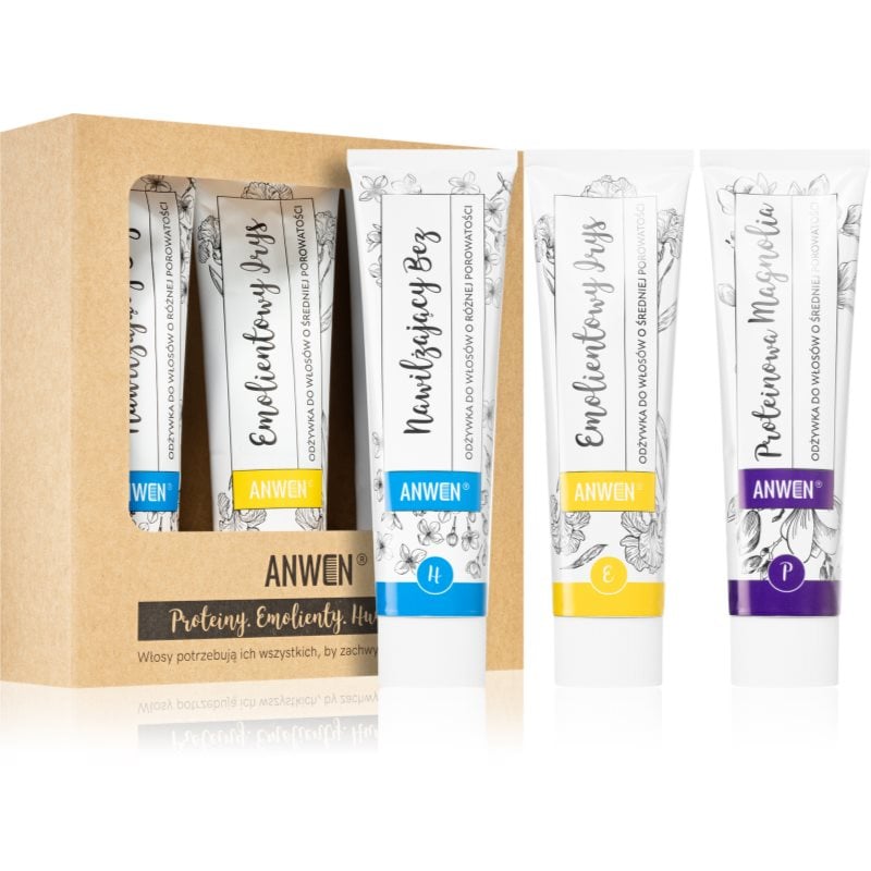 Anwen Proteins . Emollients . Humectants балсам-грижа изгодна опаковка 3 x Medium porosity