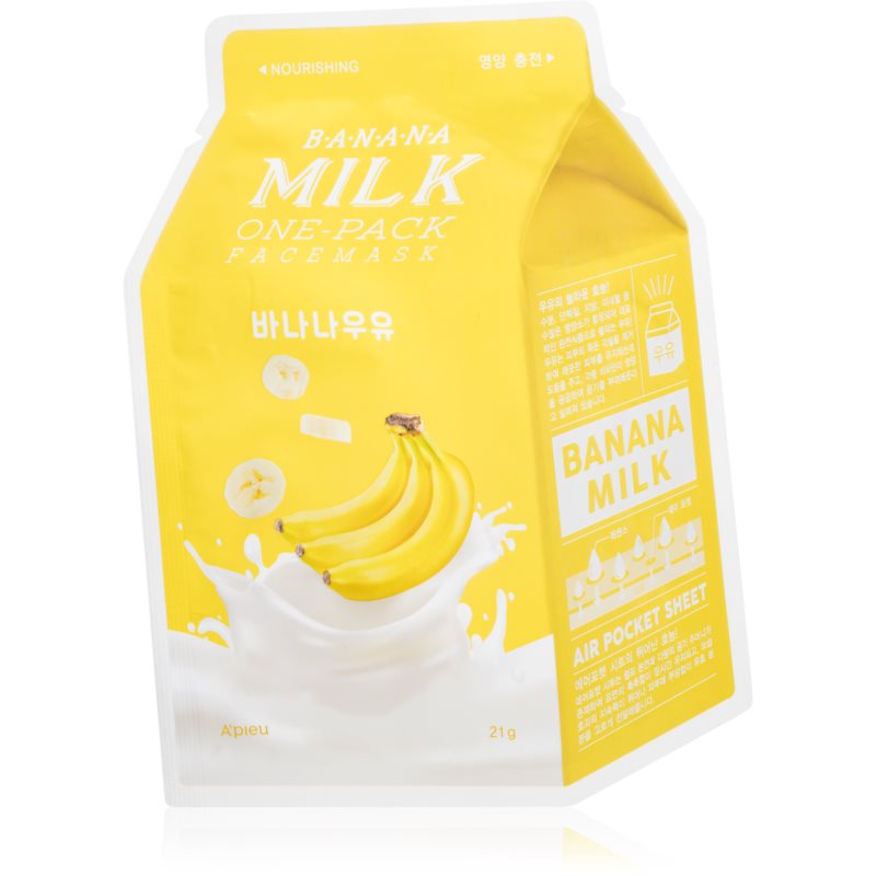 A’pieu One-Pack Milk Mask Banana подхранваща платнена маска - Грижа за лице - Сравни цени от 1 магазин с безплатна доставка