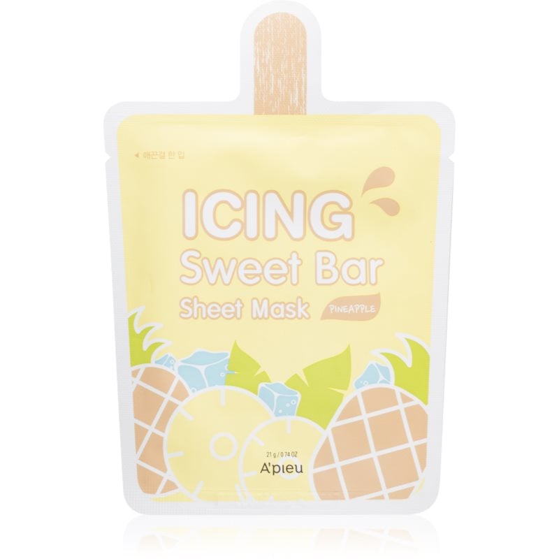 A’pieu Icing Sweet Bar Mask Pineapple платнена маска с освежаващ ефект