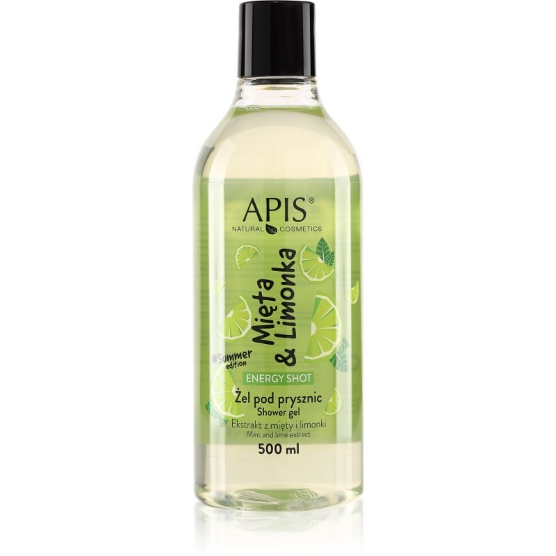Apis Natural Cosmetics Apis Natural Cosmetics Energy Shot Mint & Lime енергизиращ душ-гел - Унисекс парфюм 500мл - Сравни цени от 1 магазин с безплатна доставка