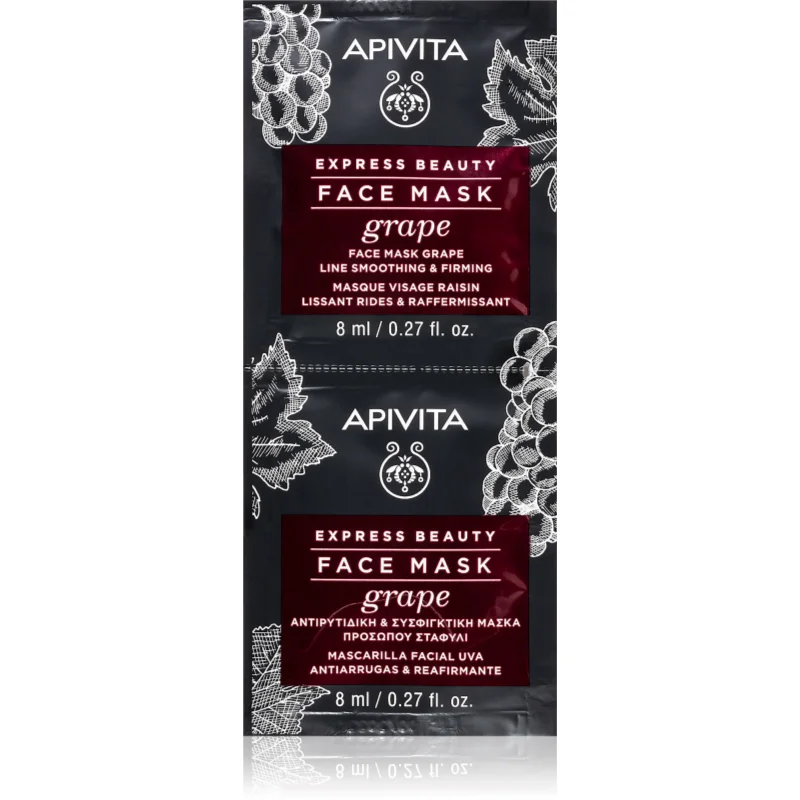 Apivita Express Beauty Firming Face Mask Grape стягаща маска против бръчки 2x - Грижа за лице - Сравни цени от 1 магазин с безплатна доставка