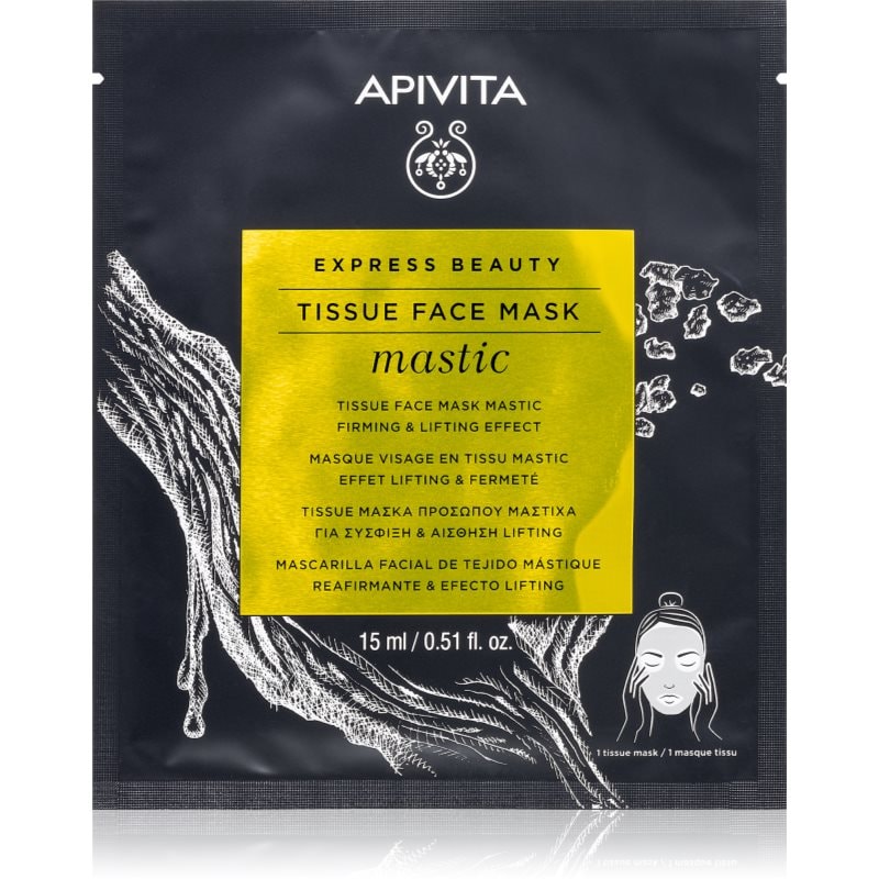 Apivita Apivita Express Beauty Lifting Tissue Face Mask Mastic лифтинг платнена маска - Унисекс парфюм 15мл - Сравни цени от 1 магазин с безплатна доставка