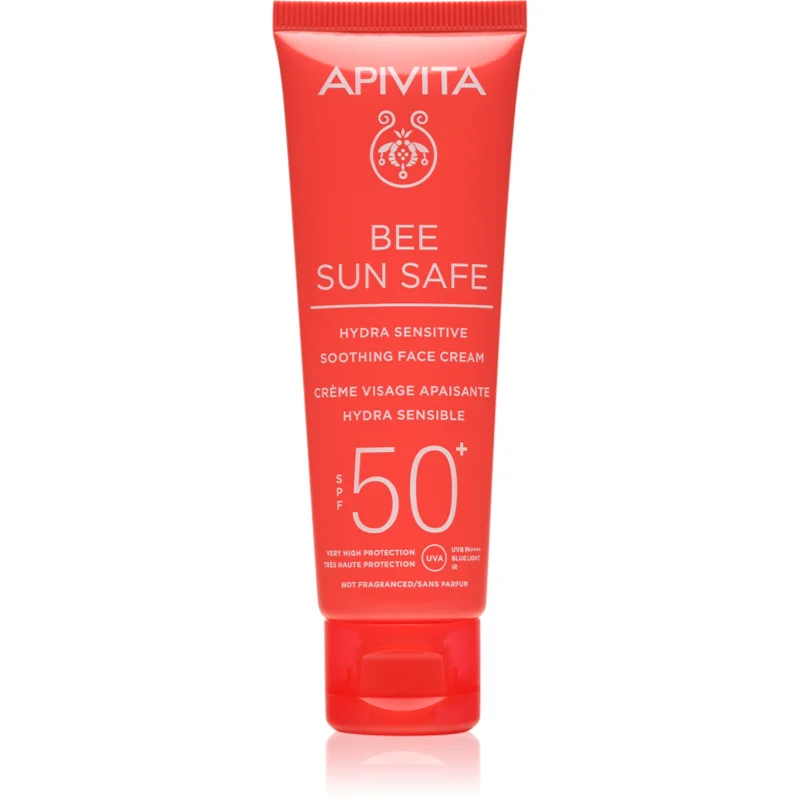Apivita Bee Sun Safe Hydra Sensitive Soothing Face Cream SPF50+ успокояващ и хидратиращ крем SPF 50+ - Грижа за лице - Сравни цени от 1 магазин с безплатна доставка