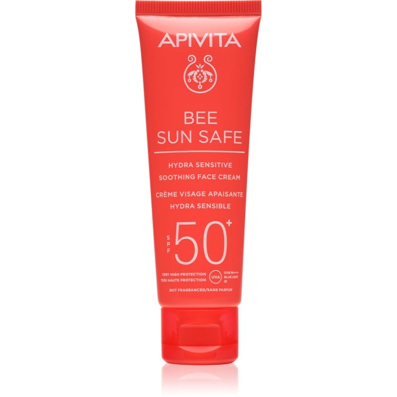 Apivita Bee Sun Safe Hydra Sensitive Soothing Face Cream SPF50+ успокояващ и хидратиращ крем SPF 50+ - Грижа за лице - Сравни цени от 1 магазин с безплатна доставка