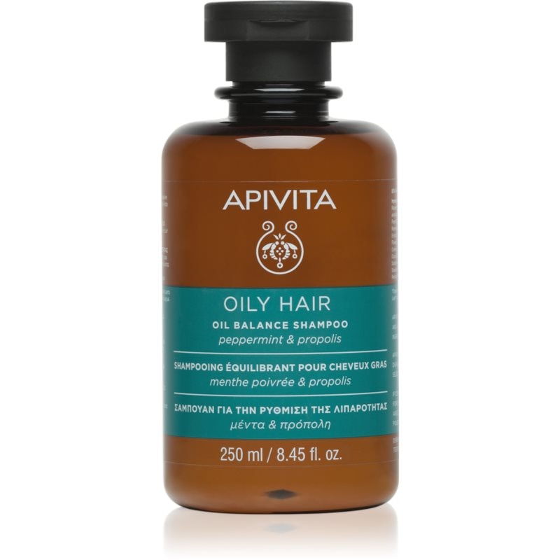Apivita Apivita Oily Hair Oil Balance Shampoo дълко почистващ шампоан за мазен скалп за подсилване и блясък на косата - Унисекс парфюм 250мл - Сравни цени от 1 магазин с безплатна доставка