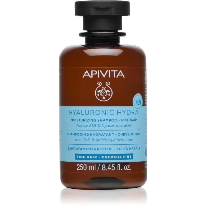 Apivita Hyaluronic Hydra Fine Hair Moisturizing Shampoo хидратиращ шампоан за фина коса