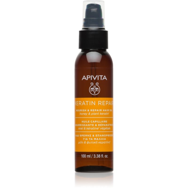 Apivita Keratin Repair Nourish Repair Hair Oil олио за коса за суха и увредена коса - Грижа за коса - Сравни цени от 1 магазин с безплатна доставка