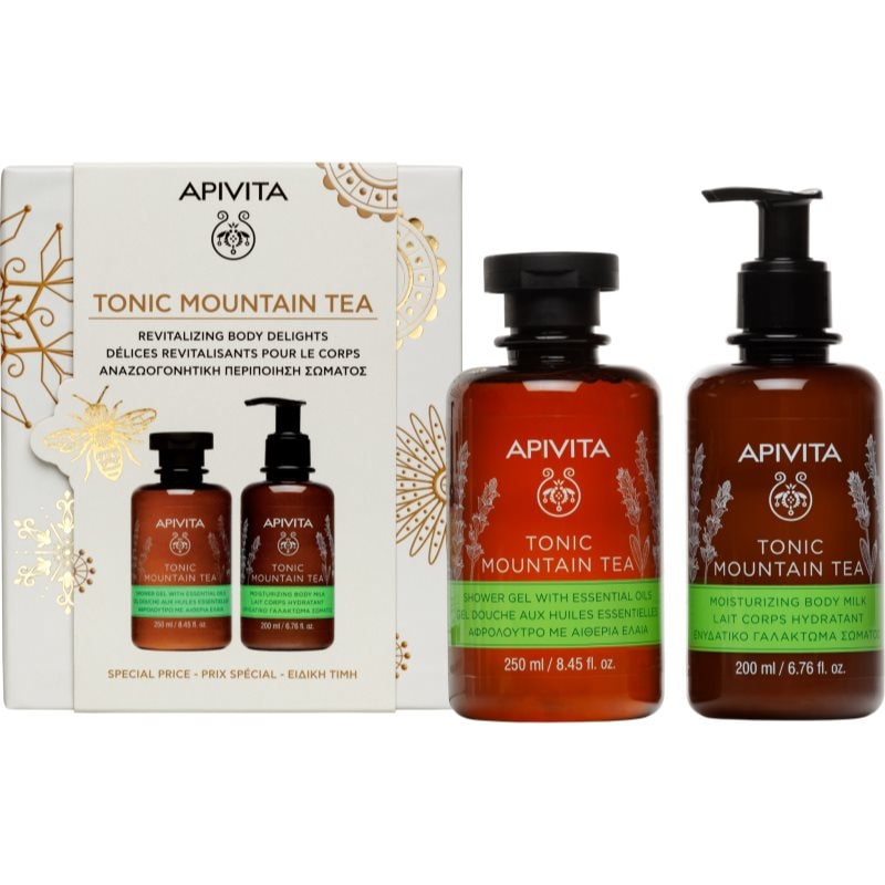 Apivita Tonic Mountain Tea Shower Gel & Body Milk Set подаръчен комплект за освежаване и хидратация - Комплект - Сравни цени от 1 магазин с безплатна доставка