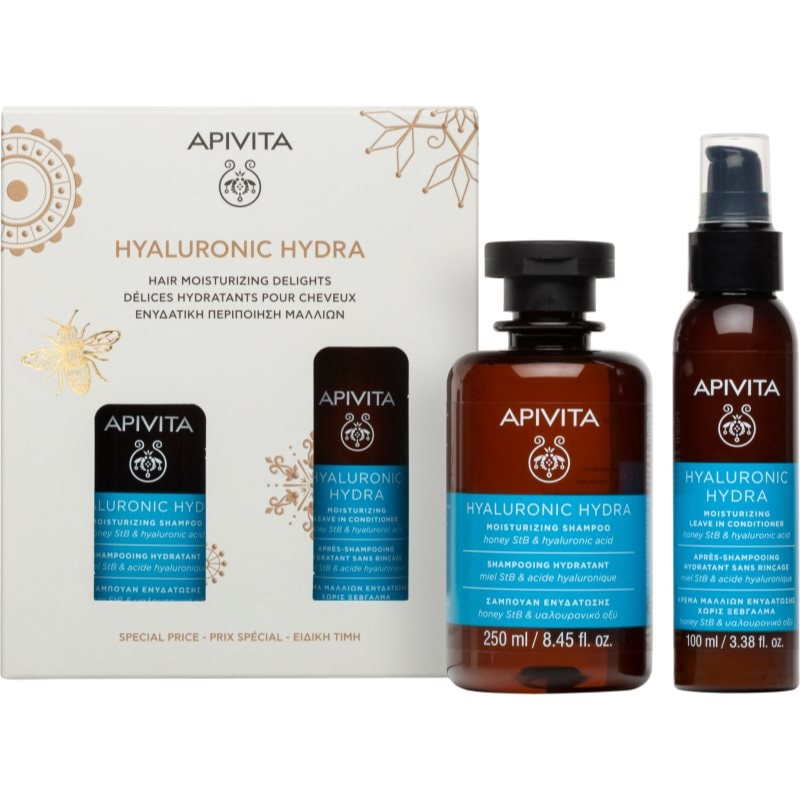 Apivita Hyaluronic Hydra Hair Moisturizing Delights подаръчен комплект за хидратация и блясък - Комплект - Сравни цени от 1 магазин с безплатна доставка