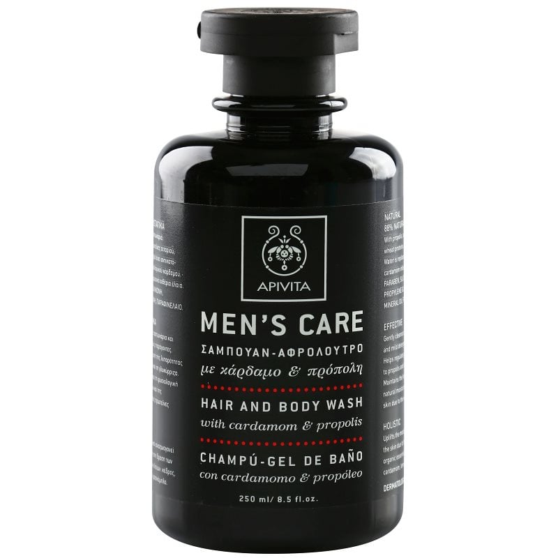 Apivita Men's Care Hair and Body Wash with Cardamon & Propolis шампоан и душ гел 2 в 1