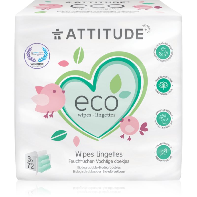 Attitude Eco мокри кърпички без аромат - Грижа за тяло - Сравни цени от 1 магазин с безплатна доставка